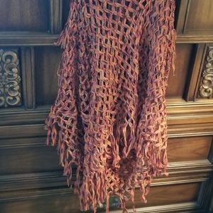 Fall Fishnet like scarf, burnt orange/mixed colors.